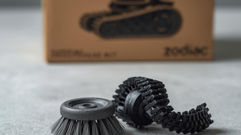 Inspection technique d'un robot Zodiac au bord d'une piscine pour diagnostiquer une panne d'aspiration.