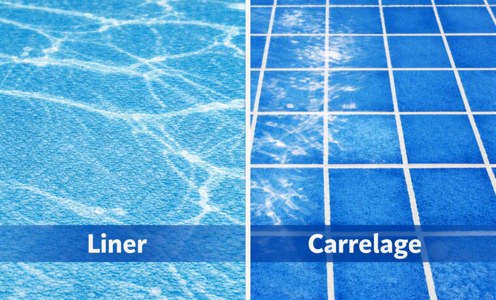 Comparaison visuelle de deux surfaces de piscine